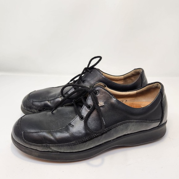 Finn Comfort Womens Acapulco Black Leather Lace Up Oxford Shoes Size 7.5 Loafers - Picture 5 of 11